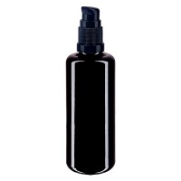 Violettglasflasche 50ml mit Pumpverschluss schwarz Violettglasflasche 50ml mit Pumpverschluss schwarz