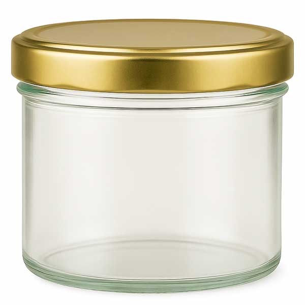 230ml Zylinderglas mit BasicSeal Deckel gold UN.