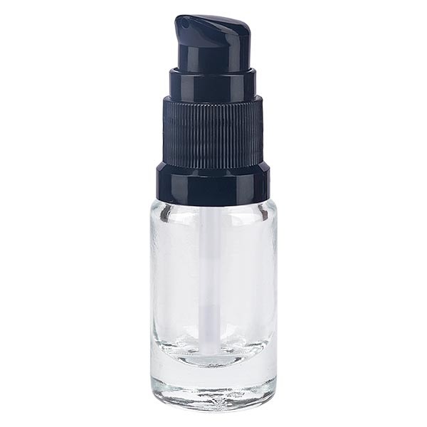 Apothekenflasche klar 5ml Pumpverschluss schwarz Standard