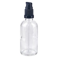 Klarglasflasche 50ml mit Pumpverschluss schwarz Klarglasflasche 50ml mit Pumpverschluss schwarz