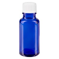 Apothekenfl. blau 20ml Schraubv. weiss Globuli St Apothekenfl. blau 20ml Schraubv. weiss Globuli St