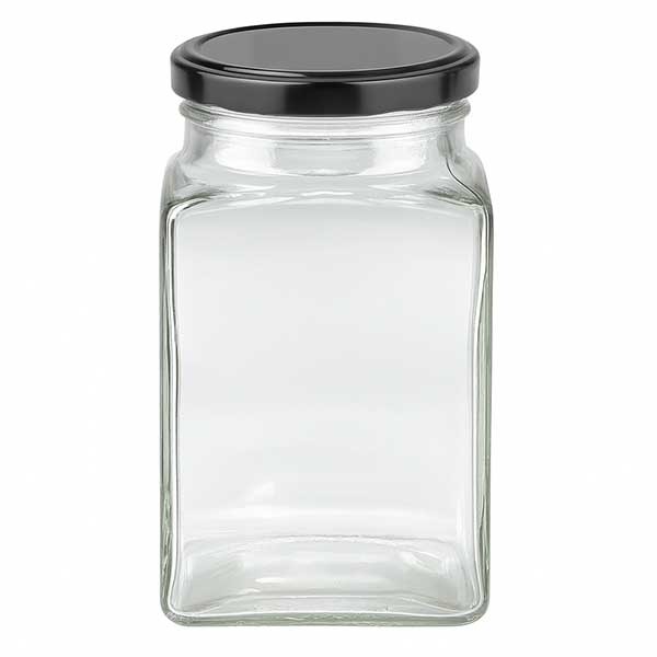 260ml Tetraglas mit BasicSeal Deckel schwarz UNiTWIST