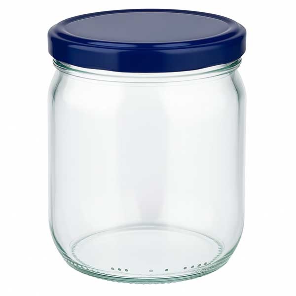 425ml Rundglas + BasicSeal Deckel blau UNiTWIST