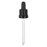 Glas-Tropfpipette, schwarz/schwarz PL95 OV III Glas-Tropfpipette, schwarz/schwarz PL95 OV III