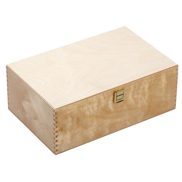 Holzbox aus hellem Birkenholz für 40 x 20 ml Flaschen (geschlossen)