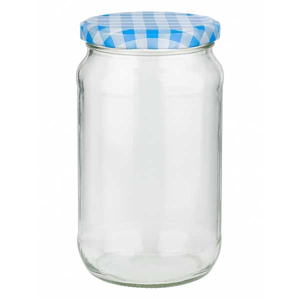 1062ml Rundglas + BasicSeal Deckel blau/weiss UNiTWiST