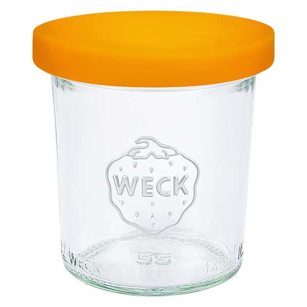 140ml Sturzglas WECK RR60 mit Silikondeckel orange