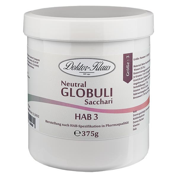 375g Neutral Globuli HAB3 aus 100% reiner Saccharose