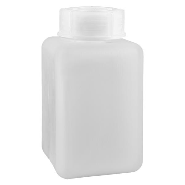 Chemikalienflasche 1000ml, Weithals aus PE-HD, naturfarbig, inkl. Schraubverschluss GL 65