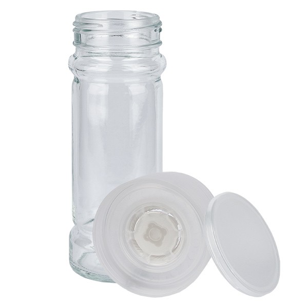 Mühle (grob) weiss für Salz &amp; Gewürze 100ml Glas