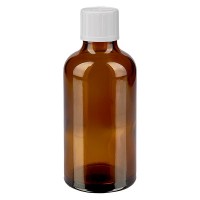Apothekenfl. braun 50ml Schraubv. weiss KiSi St Apothekenfl. braun 50ml Schraubv. weiss KiSi St