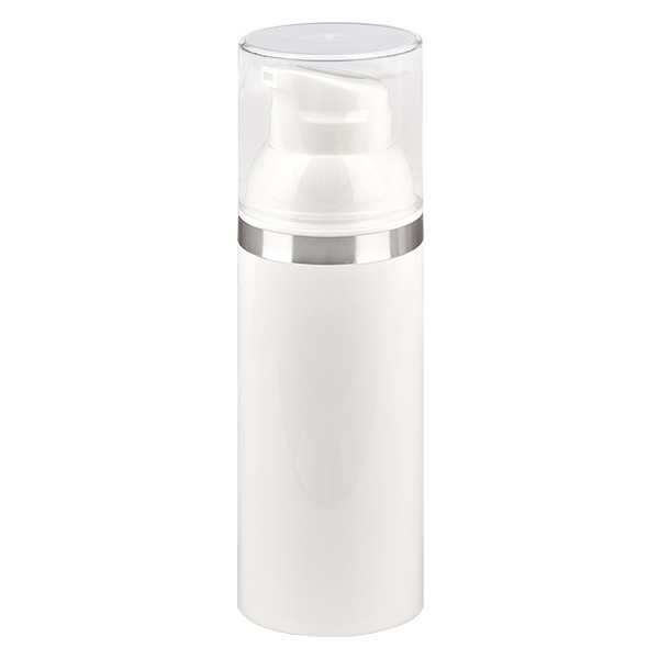 50ml Airless Dispenser weiss mit Silberprägung