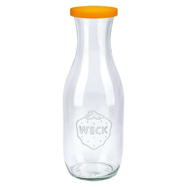 1062ml Saftflasche WECK RR60 mit Silikond. orange