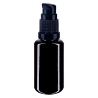 Violettglasflasche 20ml mit Pumpverschluss schwarz Violettglasflasche 20ml mit Pumpverschluss schwarz