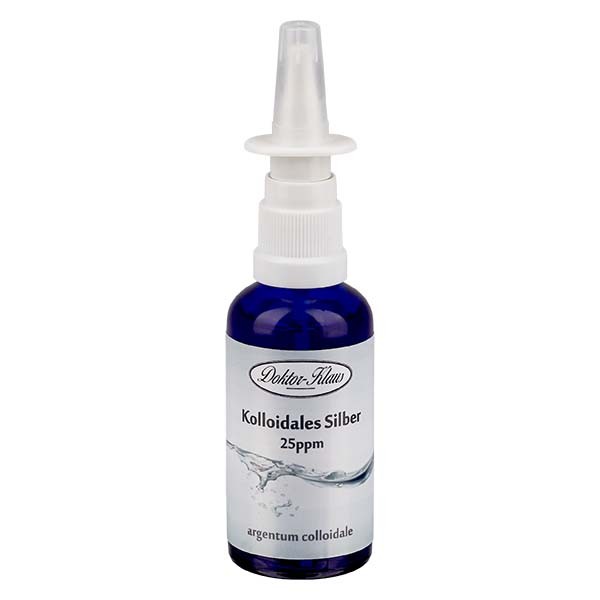 50 ml Kolloidales Silber Doktor-Klaus, 25ppm, Blauglasflasche mit Nasenzerstäuber