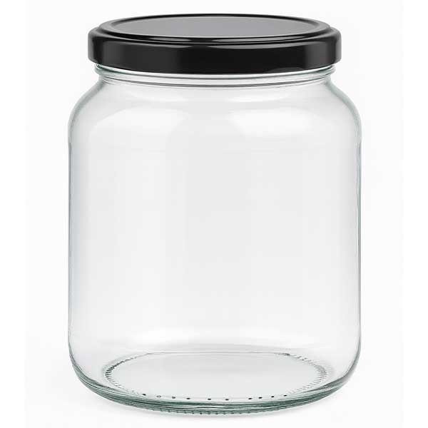 370ml Ovalglas mit BasicSeal Deckel schwarz UNiTWiST