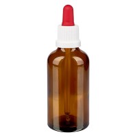 Pipettenflasche braun 50ml, Pipette weiss/rot OV Pipettenflasche braun 50ml, Pipette weiss/rot OV