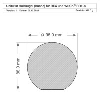 Vorschau: 1062ml Tulpenglas WECK RR100 mit Holzkugel Buche Vorschau: 1062ml Tulpenglas WECK RR100 mit Holzkugel Buche