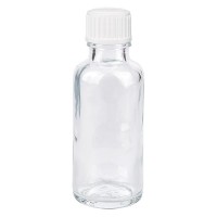 Apothekenflasche klar 30ml Tropfverschluss weiss 0.8mm St Apothekenflasche klar 30ml Tropfverschluss weiss 0.8mm St