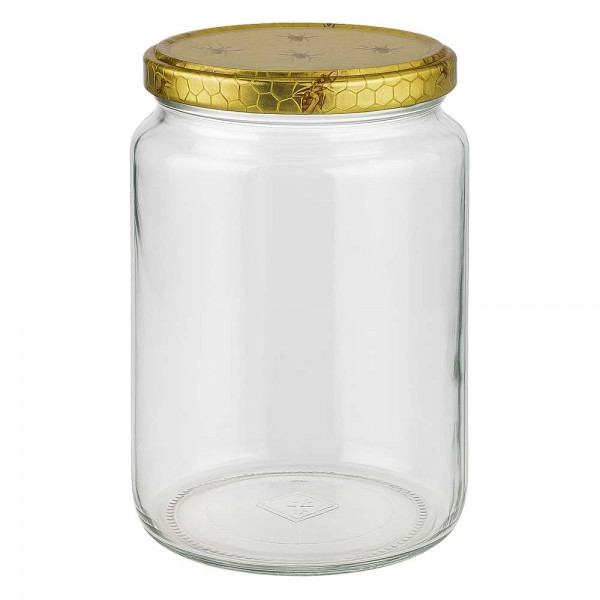 1000g Honigglas mit Bienenwabe Deckel BasicSeal UNiTWIST