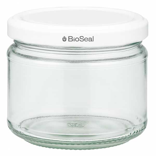 330ml Rundglas mit BioSeal Deckel weiss UNiTWIST