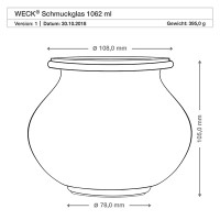 Vorschau: WECK-Schmuckglas 1062 ml Unterteil Vorschau: WECK-Schmuckglas 1062 ml Unterteil