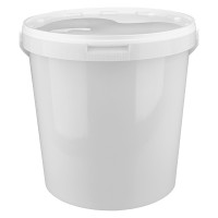 Eimer 10.7L aus weißem Kunststoff PP mit Deckel Eimer 10.7L aus weißem Kunststoff PP mit Deckel