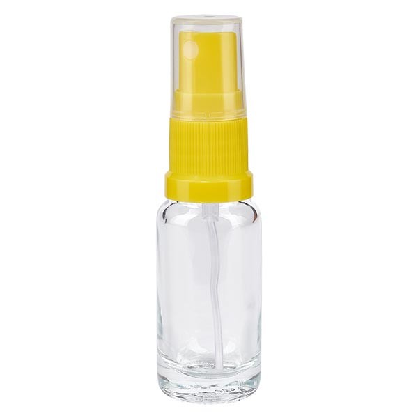 Klarglasflasche 10ml mit Pumpzerstäuber gelb
