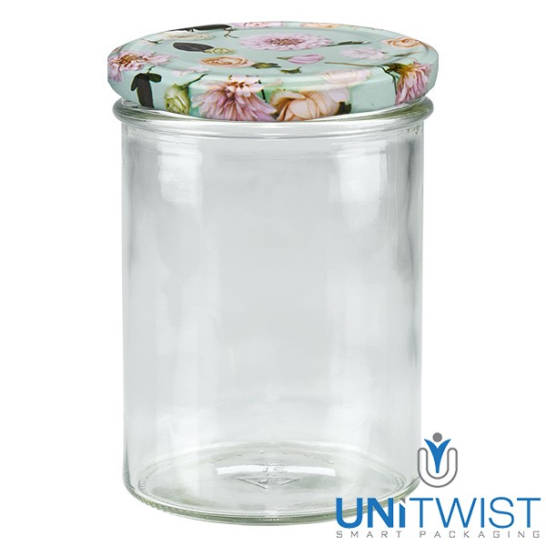 435ml Sturzglas + BasicSeal Deckel Blume mint UNiTWIST®