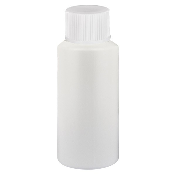 PET Zylinderflasche 25ml weiss, S20x3 mit weissem SV