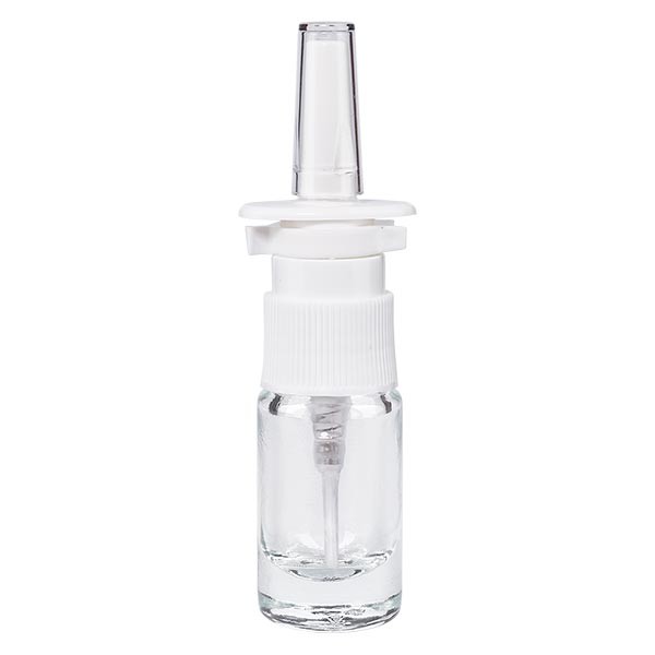 Apothekenflasche klar 5ml Nasenzerstäuber weiss Standard