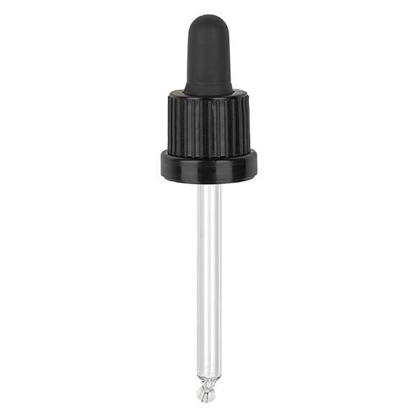 Glas-Tropfpipette, schwarz/schwarz PL70 OV III