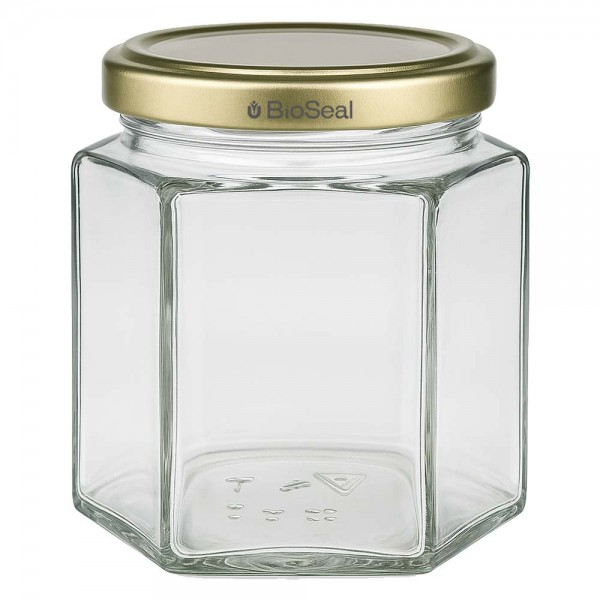 520g Honigglas mit goldenem Deckel BioSeal UNiTWIST