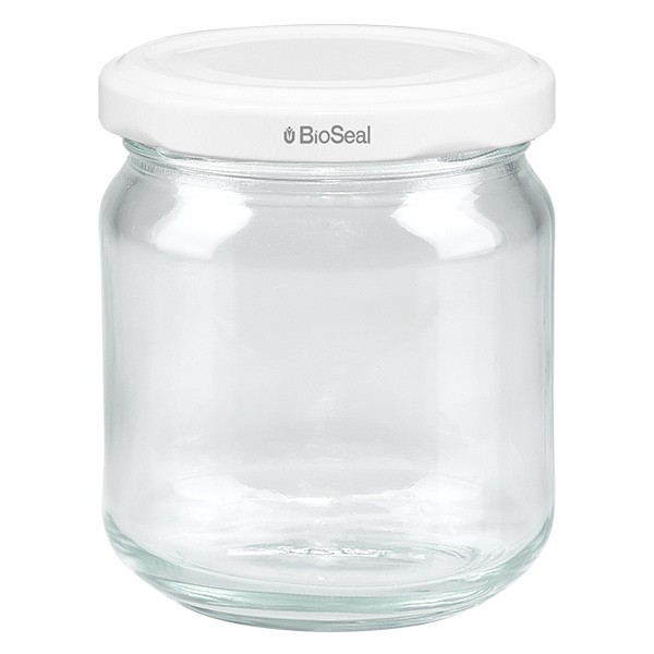 212ml Rundglas mit BioSeal Deckel weiss UNiTWIST
