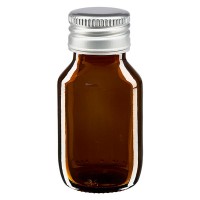 50ml Euro-Medizinflasche braun mit mit silbernem Aluminiumverschluss 50ml Euro-Medizinflasche braun mit mit silbernem Aluminiumverschluss