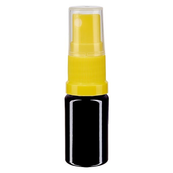 Violettglasflasche 5ml mit Pumpzerstäuber gelb
