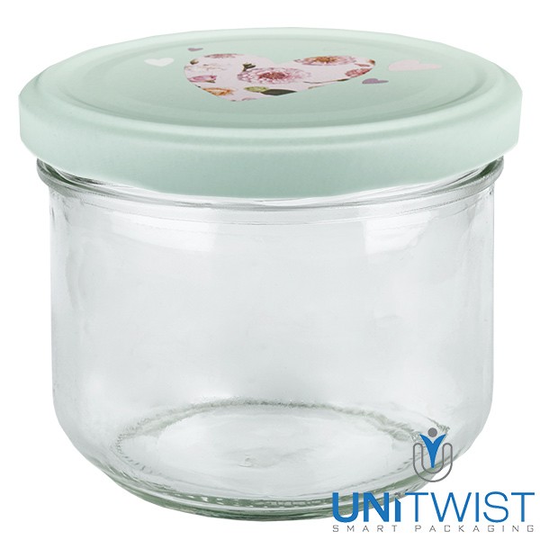 260ml Sturzglas + BasicSeal Deckel Herz mint UNiTWIST®