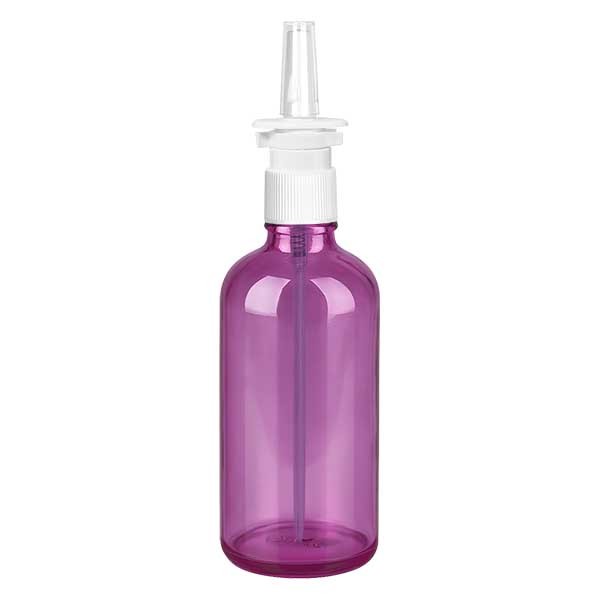 100ml Nasensprayflasche weiß/tr.. mit Standardverschluss PurpleLine UT18/100