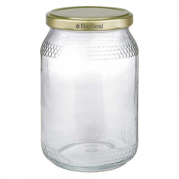 1260g Honigglas + BioSeal Deckel gold UNiTWIST