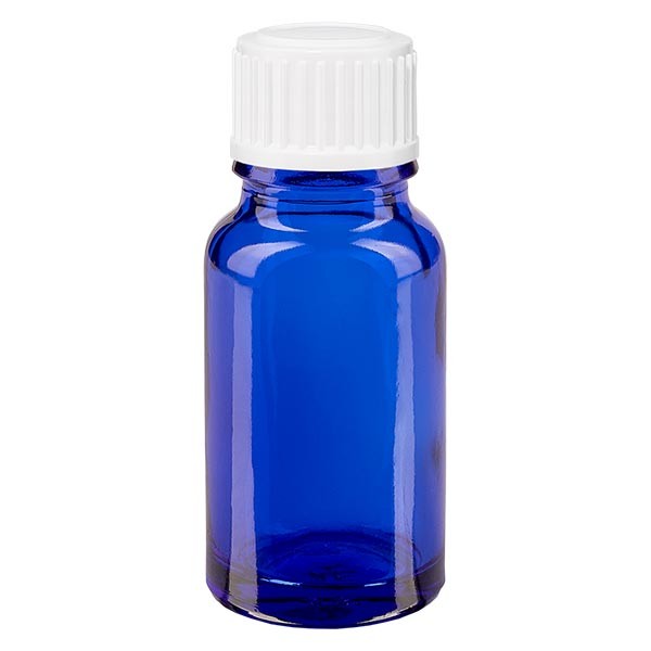 Apothekenfl. blau 10ml Schraubv. weiss St