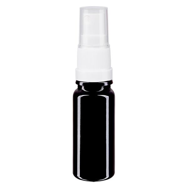 Violettglasflasche 10ml mit Pumpzerstäuber weiss