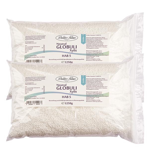 2.5kg Neutral Globuli HAB5 aus Xylit (zuckerfrei) (2 x 1.25kg)