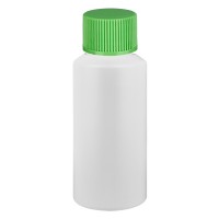 PET Zylinderflasche 30ml weiss, S20x3 mit grünem SV PET Zylinderflasche 30ml weiss, S20x3 mit grünem SV