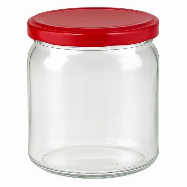 408ml Rundglas + BasicSeal Deckel rot UNiTWIST