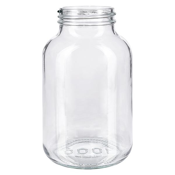 Weithalsflasche 1000ml Klarglas mit DIN 68 Mündung ohne Verschluß