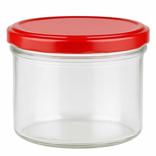 230ml Zylinderglas + BasicSeal Deckel rot UNiTWIST