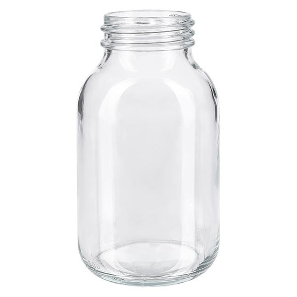Weithalsflasche 500ml Klarglas mit DIN 55 Mündung ohne Verschluß