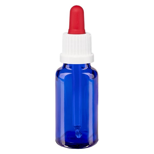 Pipettenflasche blau 20ml, Pipette weiss/rot OV