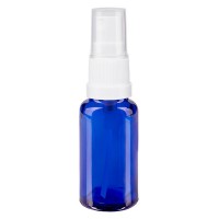 Blauglasflasche 20ml mit Pumpzerstäuber weiss Blauglasflasche 20ml mit Pumpzerstäuber weiss