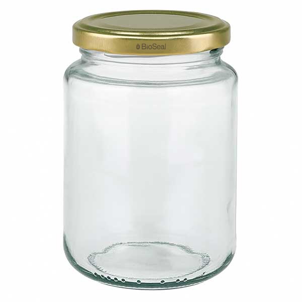 382ml Rundglas mit BioSeal Deckel gold UNiTWIST